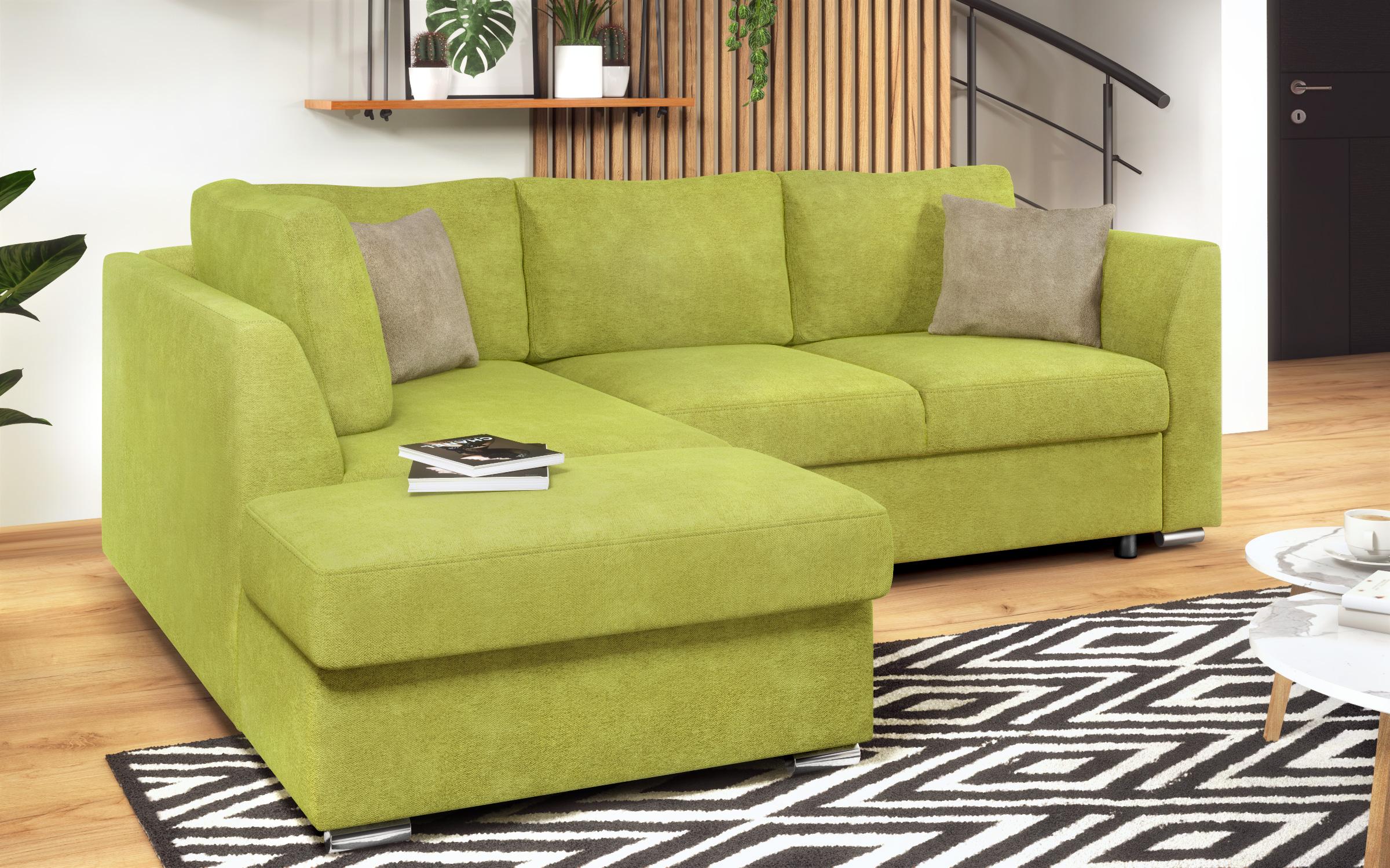 Extendable corner sofa Toscana S, green + light brown  5